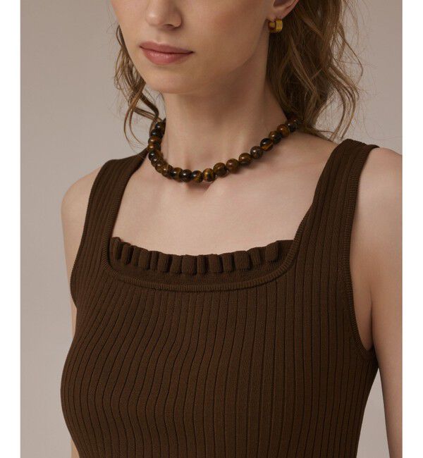 GRACE CONTINENTAL「リブフリルニットトップ」|その他|