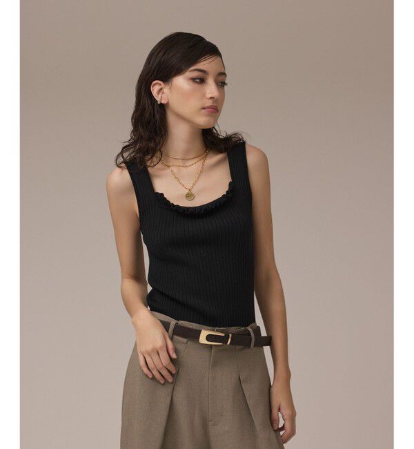 GRACE CONTINENTAL「リブフリルニットトップ」|その他|