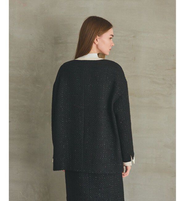 Grace Class「ツイードトリミングジャケット」|ノーカラージャケット|