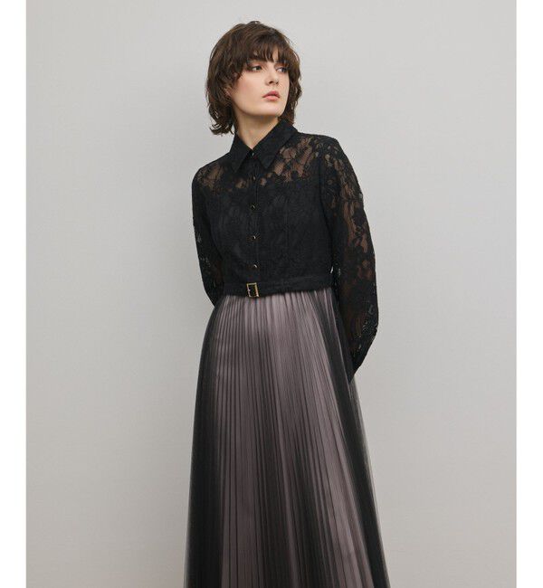 GRACE CONTINENTAL「コードレースプリーツワンピース」|ワンピース|