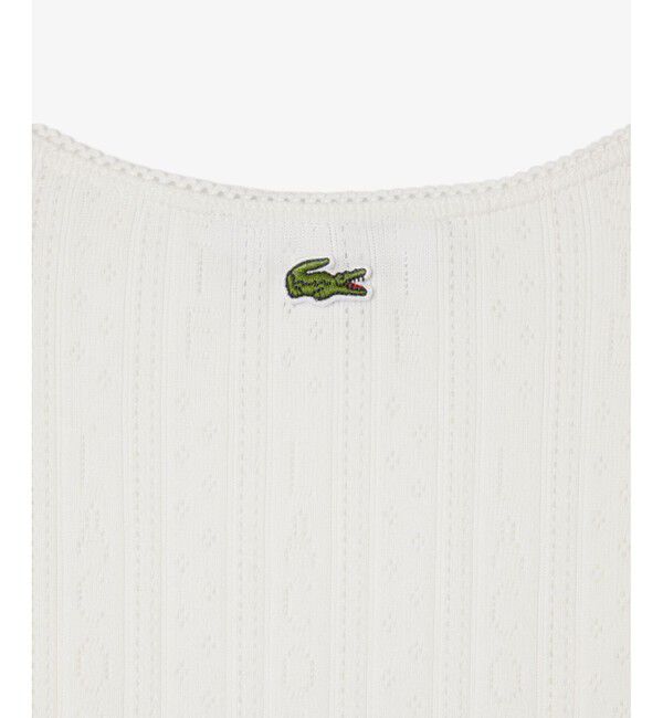 LACOSTE「レース調 ポワンテルニット リボンタンクトップ」|タンクトップ|