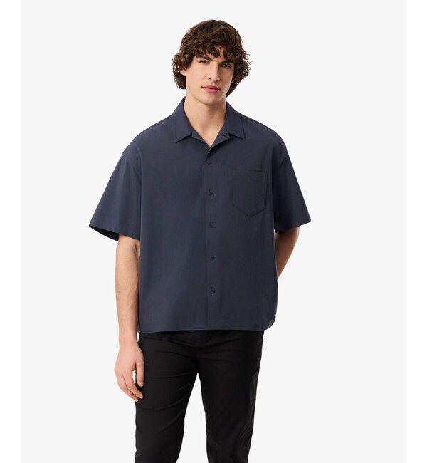 LACOSTE「撥水防風ストレッチオープンカラーシャツ」|シャツ・ブラウス|ダークアッシュ