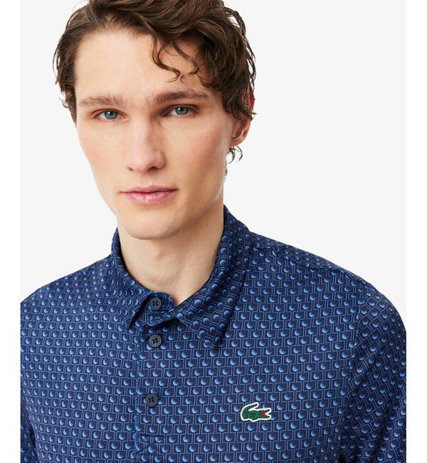 LACOSTE「総柄ゴルフプリント ウルトラドライストレッチポロシャツ」|ポロシャツ|