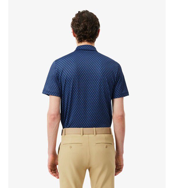 LACOSTE「総柄ゴルフプリント ウルトラドライストレッチポロシャツ」|ポロシャツ|