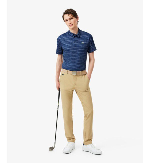 LACOSTE「総柄ゴルフプリント ウルトラドライストレッチポロシャツ」|ポロシャツ|