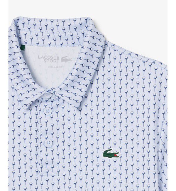 LACOSTE「総柄ゴルフプリント ウルトラドライストレッチポロシャツ」|ポロシャツ|
