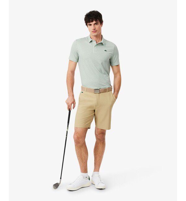 LACOSTE「総柄ゴルフプリント ウルトラドライストレッチポロシャツ」|ポロシャツ|