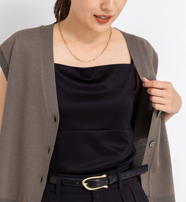 NOLLEY'S sophi「アジャスター付サテンスムースキャミ」|キャミソール|ブラック