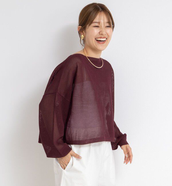 NOLLEY'S「《手洗い可能》ドライメッシュショートプルオーバーニット」|ニット・セーター|