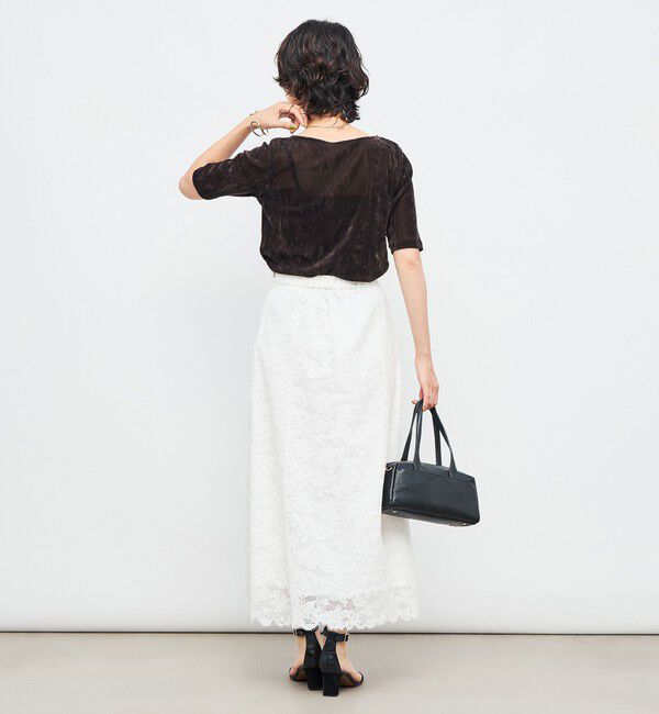 NOLLEY'S「フロッキーチュールボートネックプルオーバーカットソー」|Tシャツ・カットソー|