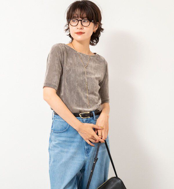 NOLLEY'S「フロッキーチュールボートネックプルオーバーカットソー」|Tシャツ・カットソー|