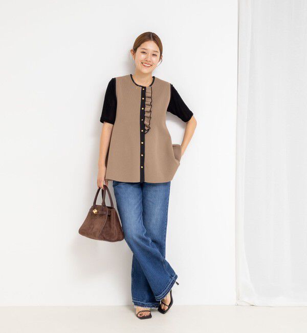 NOLLEY'S「【追加】《手洗い可能》フリル付きペプラムベスト」|ベスト・ジレ|