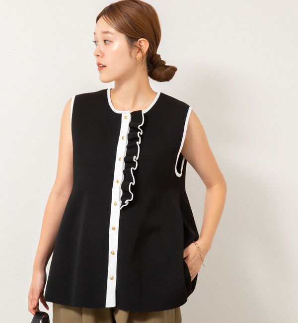 NOLLEY'S「【追加】《手洗い可能》フリル付きペプラムベスト」|ベスト・ジレ|