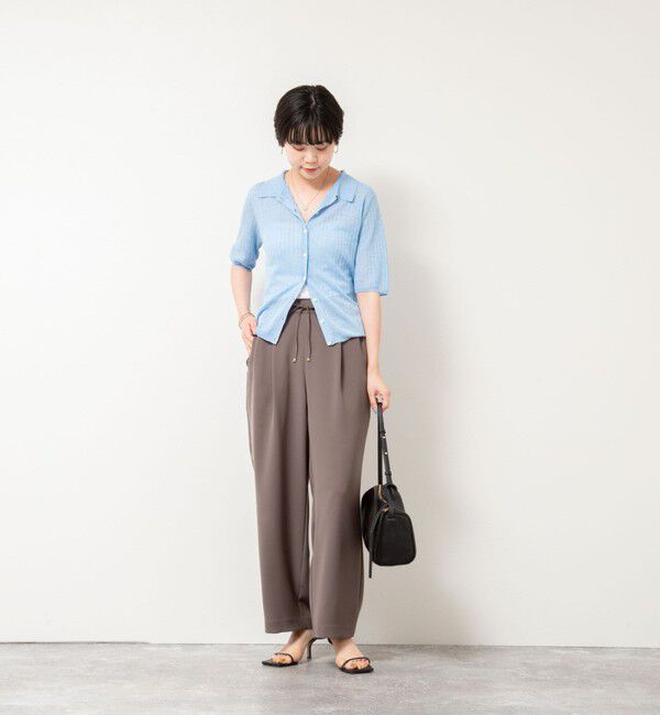 NOLLEY'S sophi「《セットアップ対応》ウォッシャブルダブルクロスサテンイージーワイドパンツ」|その他|