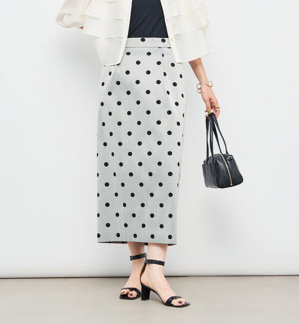 NOLLEY'S「ウォッシャブルストレッチドットジャガードタイトスカート」|タイト|