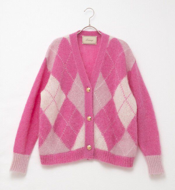 Laraaji「モヘアインターシャアーガイルVネックカーディガン」|カーディガン|