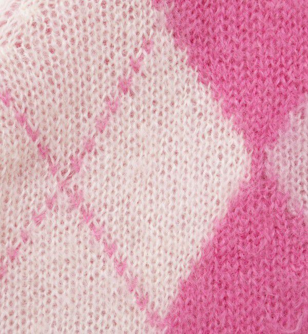 Laraaji「モヘアインターシャアーガイルVネックカーディガン」|カーディガン|