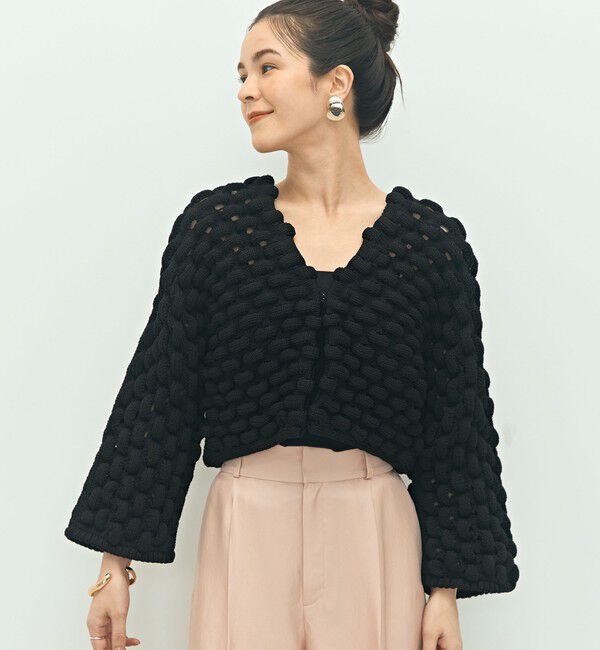 Laraaji「《手洗い可能》3D柄ボレロカーディガン」|カーディガン|