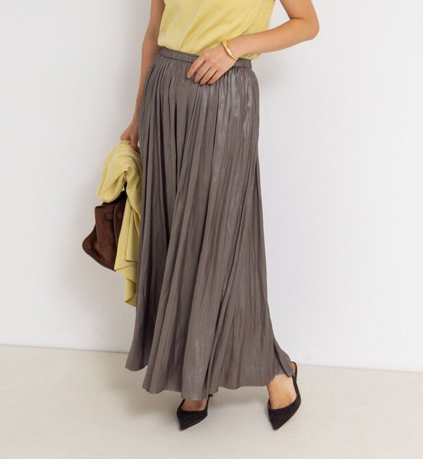 NOLLEY'S sophi「ウォッシャブルレザーサテンギャザースカート」|スカート|
