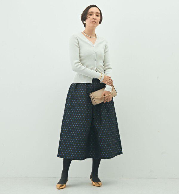 NOLLEY'S「《手洗い可能》リブ斜め柄Vネックカーディガン」|カーディガン|