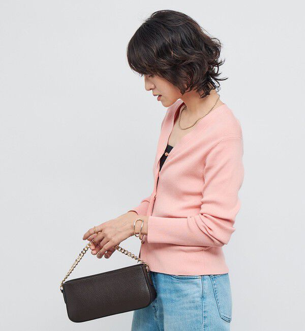 NOLLEY'S「《手洗い可能》リブ斜め柄Vネックカーディガン」|カーディガン|