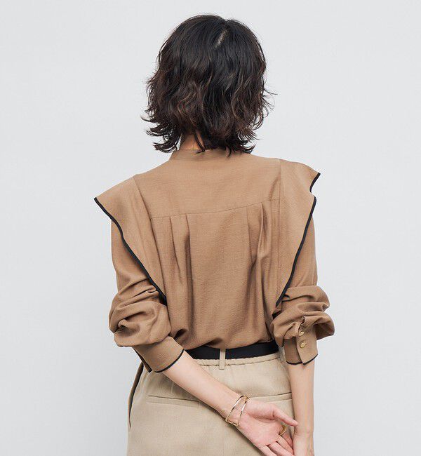 NOLLEY'S「ウォッシャブル配色パイピングブラウス」|シャツ・ブラウス|