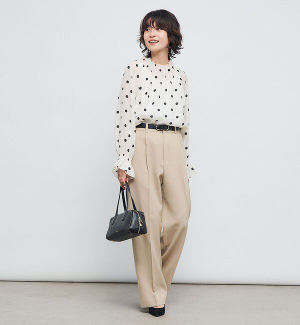 NOLLEY'S「ウォッシャブルピンタックドットプリントブラウス」|シャツ・ブラウス|