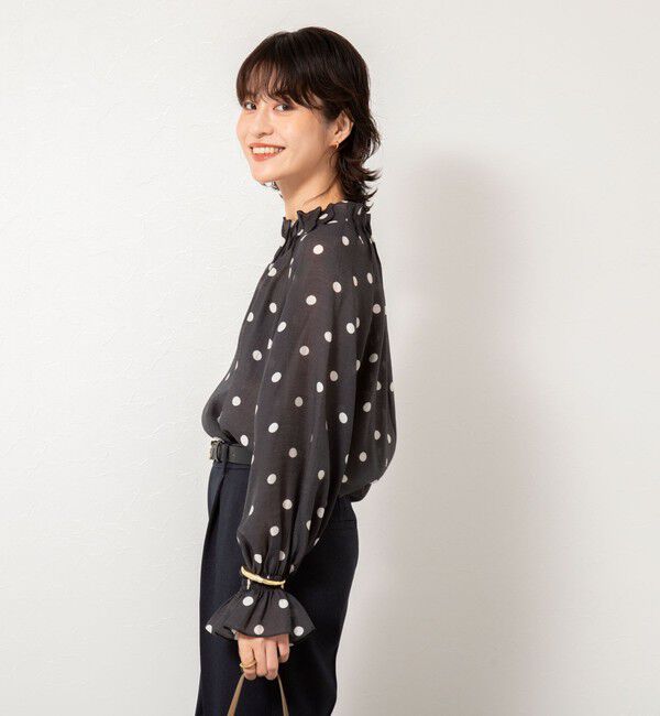 NOLLEY'S「ウォッシャブルピンタックドットプリントブラウス」|シャツ・ブラウス|