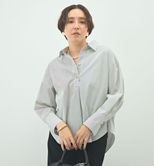 NOLLEY'S sophi「ウォッシャブルブロードメタル釦スキッパーシャツ」|シャツ・ブラウス|