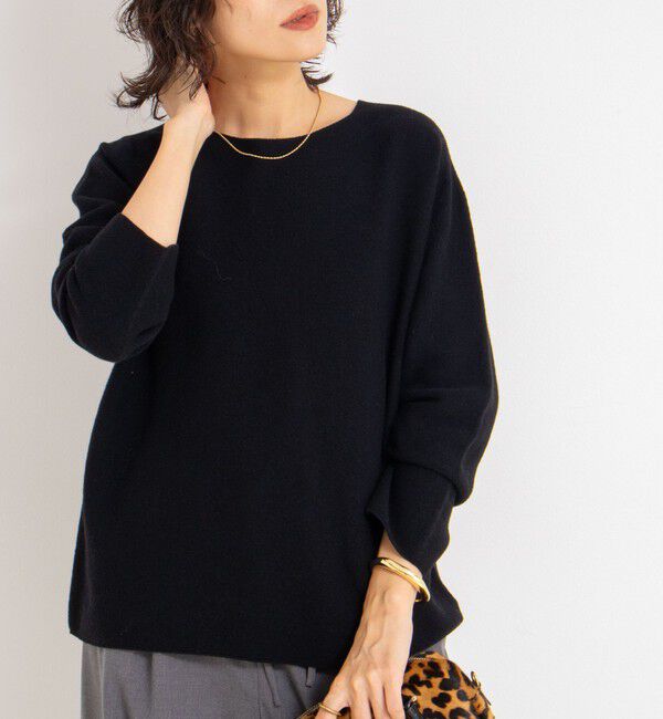 NOLLEY'S「《手洗い可能》カールカールガータープルオーバー」|ニット・セーター|ブラック