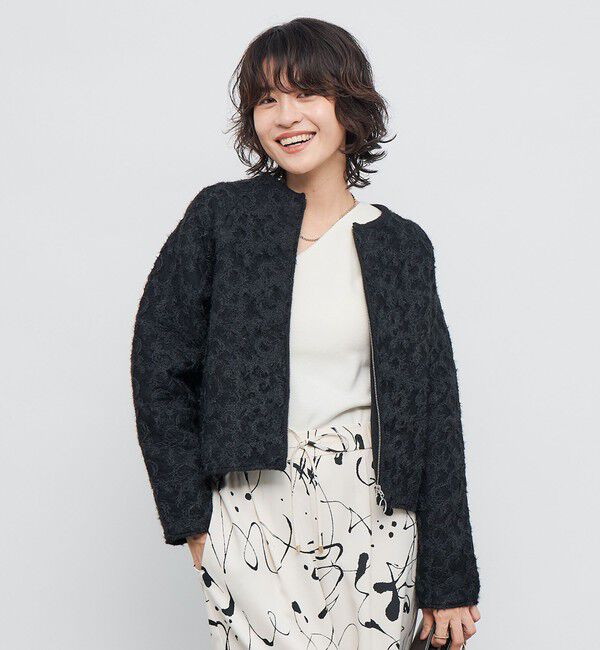 NOLLEY'S「レースコンビニットブルゾン」|カーディガン|