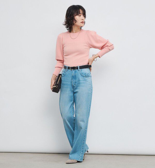 NOLLEY'S「《手洗い可能》リブパフスリーブプルオーバーニット」|ニット・セーター|