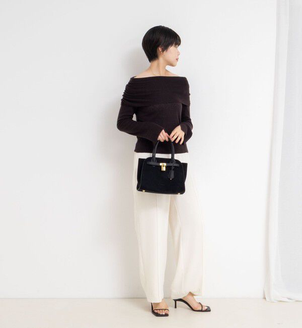 NOLLEY'S sophi「カシミヤ混ガーゼ風リブオフショルプルオーバーニット」|ニット・セーター|