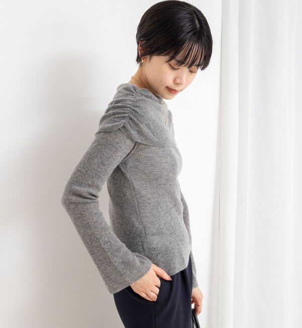 NOLLEY'S sophi「カシミヤ混ガーゼ風リブオフショルプルオーバーニット」|ニット・セーター|