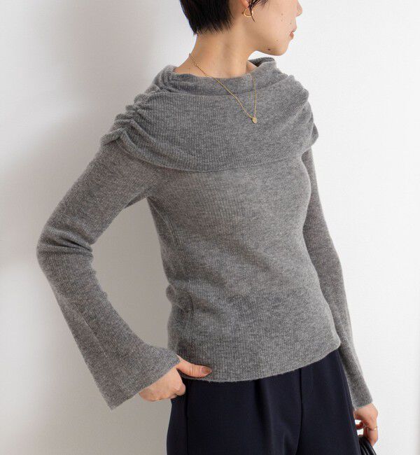NOLLEY'S sophi「カシミヤ混ガーゼ風リブオフショルプルオーバーニット」|ニット・セーター|