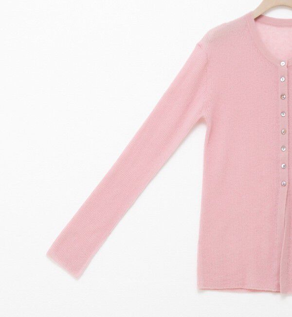 NOLLEY'S sophi「カシミヤ混ガーゼ風リブクルーネックミディ丈カーディガン」|カーディガン|