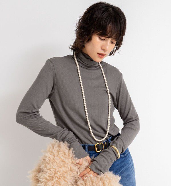 NOLLEY'S「MY STANDARD ウォッシャブルリブタートルネック」|Tシャツ・カットソー|