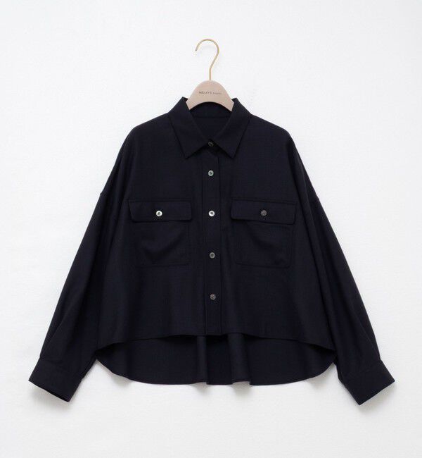 NOLLEY'S sophi「ウォッシャブルウール混ビエラショートシャツ」|シャツ・ブラウス|
