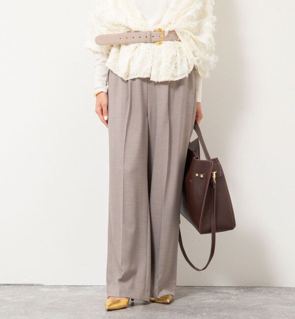 NOLLEY'S「【一部WEB限定色アイテム】ウォッシャブルウエストゴムセミワイドパンツ」|その他|ベージュ
