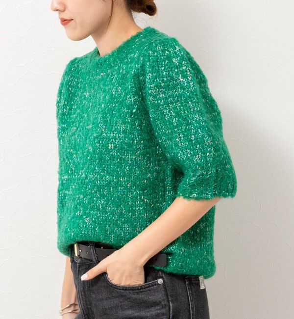 NOLLEY'S「モヘアスパンコール半袖ニット」|ニット・セーター|