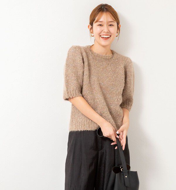 NOLLEY'S「モヘアスパンコール半袖ニット」|ニット・セーター|