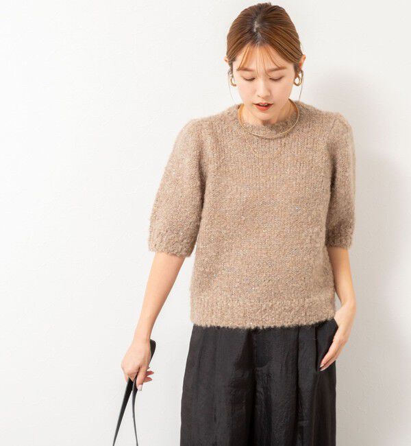 NOLLEY'S「モヘアスパンコール半袖ニット」|ニット・セーター|