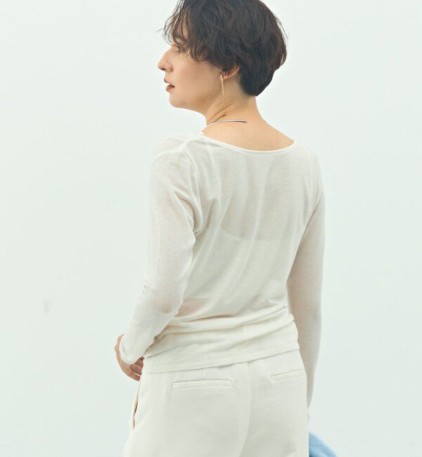 NOLLEY'S sophi「ウォッシャブルカシミヤシルクシアーラメドレープロンT」|Tシャツ・カットソー|