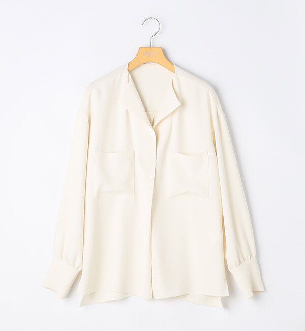 NOLLEY'S sophi「ウォッシャブルバックサテンジョーゼットオープンカラーブラウス」|シャツ・ブラウス|