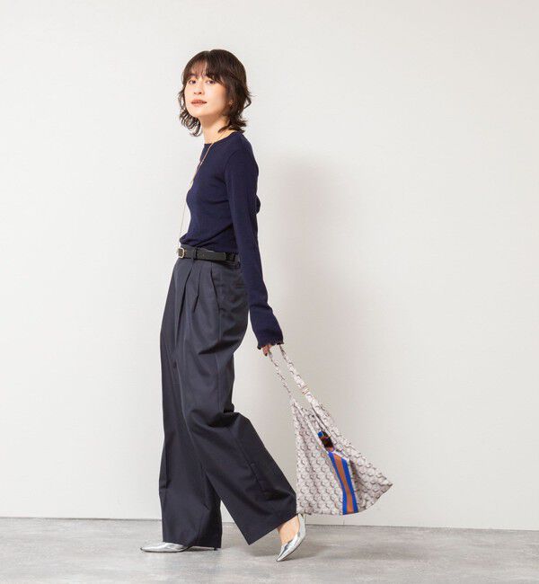 NOLLEY'S「MY STANDARD ウォッシャブルリブクルーネックロンT」|Tシャツ・カットソー|