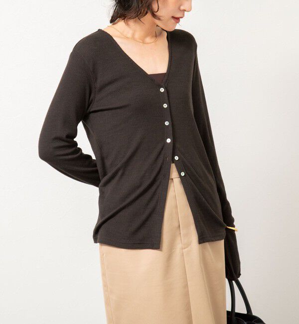 NOLLEY'S「MY STANDARD ウォッシャブルリブカーディガン」|カーディガン|