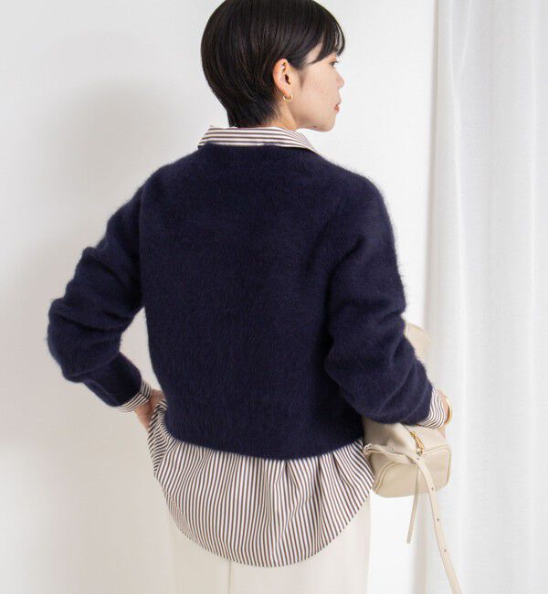 NOLLEY'S sophi「ヘアリーメタル釦クルーネックカーディガン」|カーディガン|