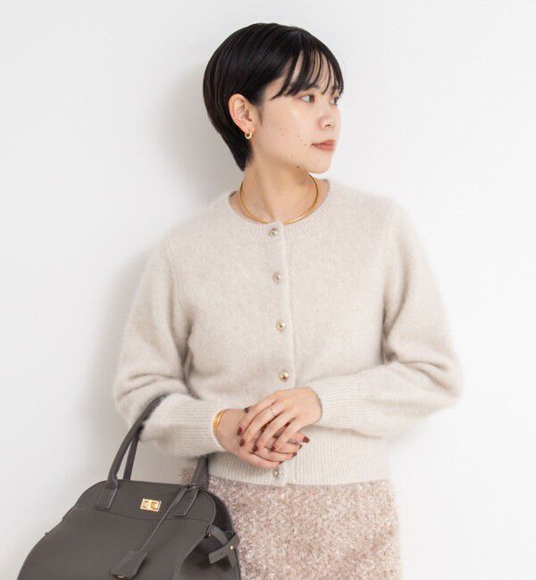 NOLLEY'S sophi「ヘアリーメタル釦クルーネックカーディガン」|カーディガン|