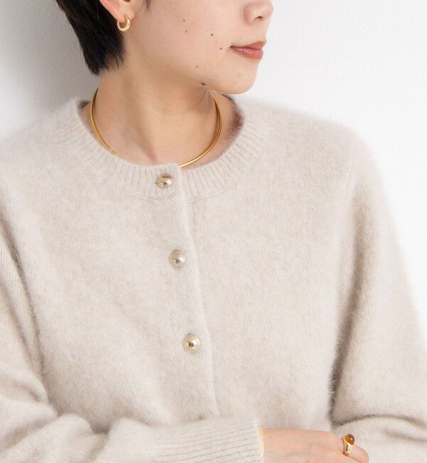 NOLLEY'S sophi「ヘアリーメタル釦クルーネックカーディガン」|カーディガン|