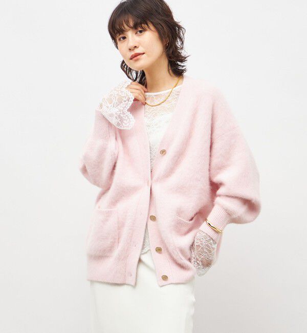 NOLLEY'S sophi「カシミヤ混ヘアリーVネックカーディガン」|カーディガン|